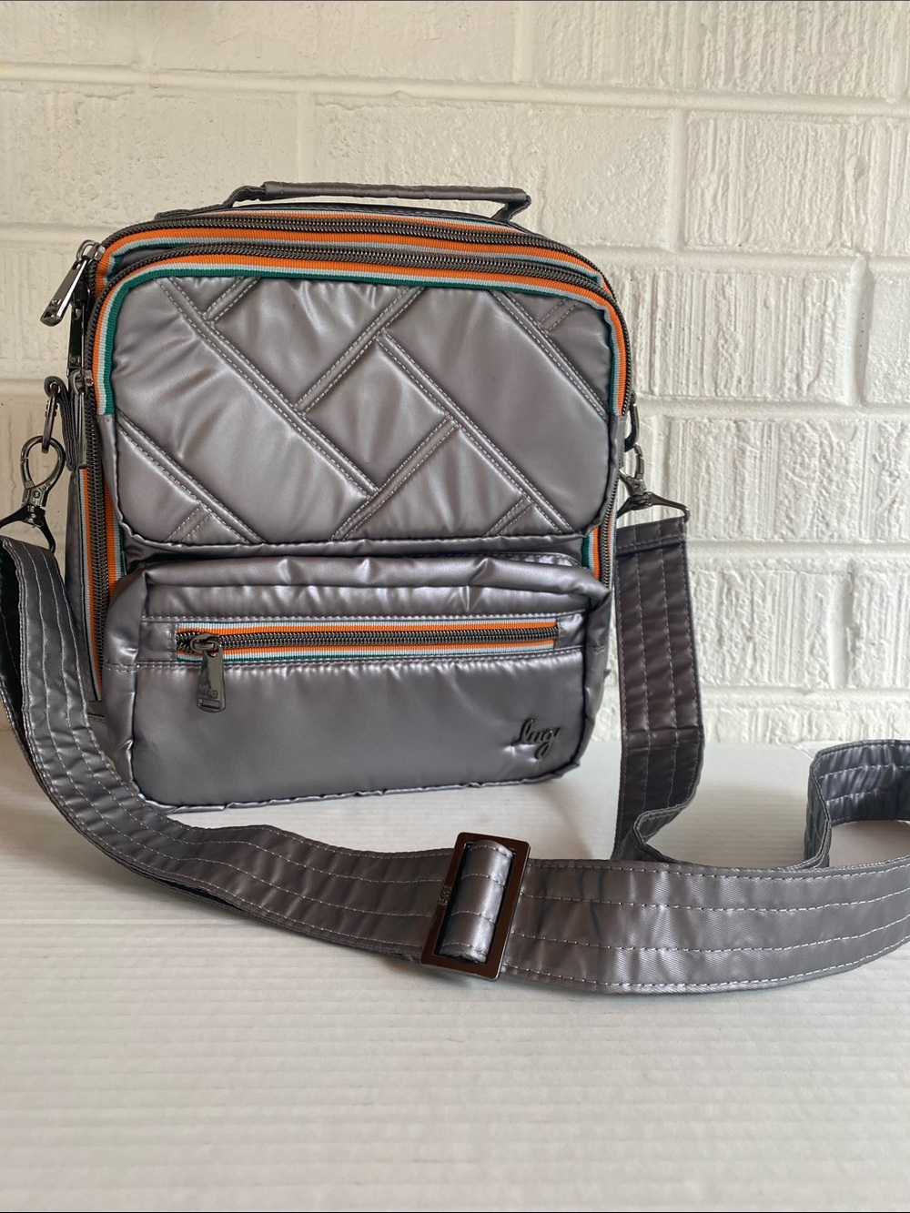 Lug Gray Quilted Wrangler Crossbody Excellent!
